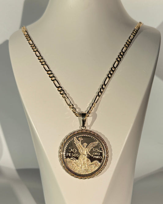 Centenario Pendant With Figaro Chain